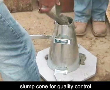 Slump test is an effective tool for quality control at the job site